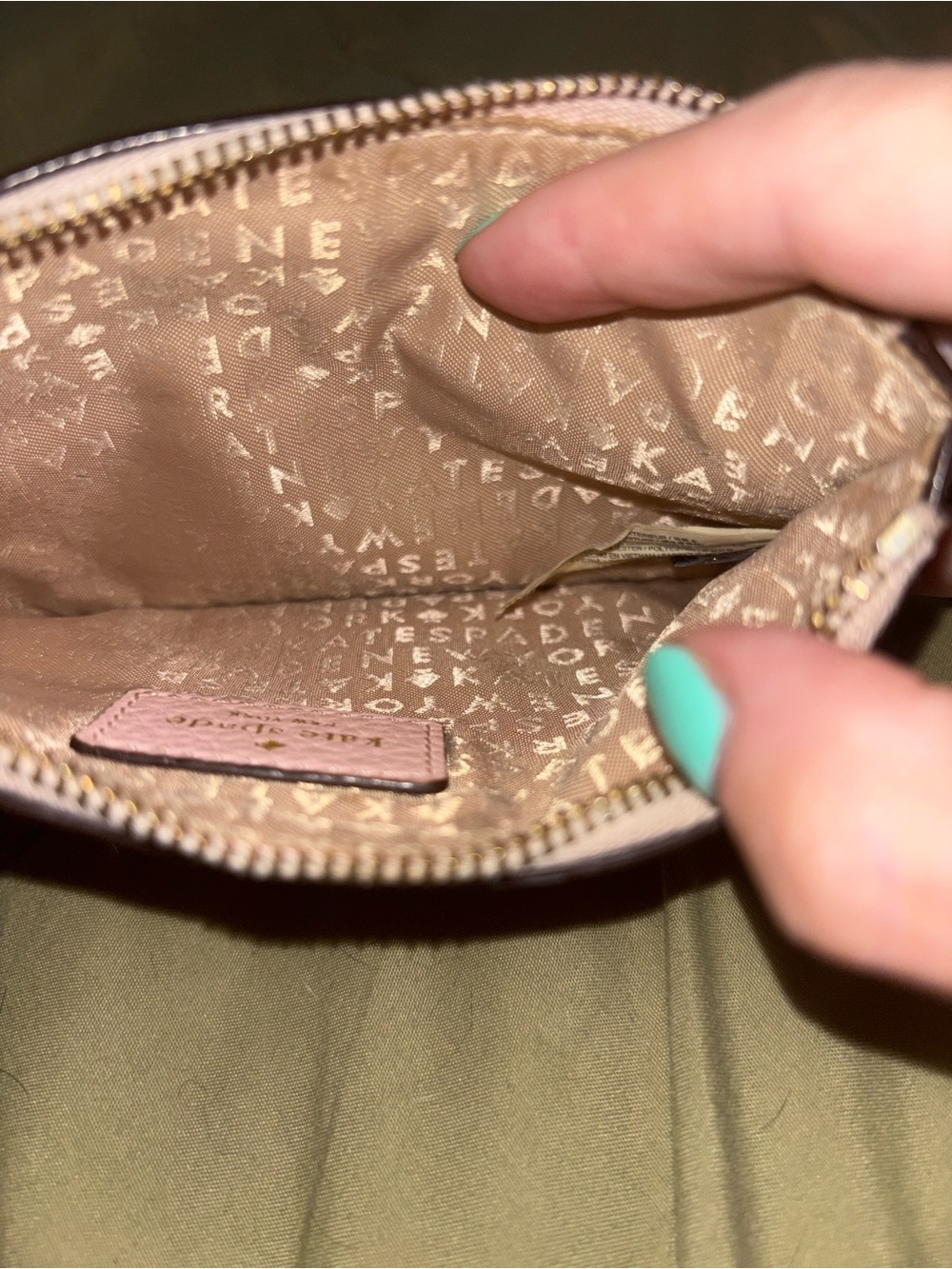 kate spade Pebbled Pink Leather Wristlet with Gold Hardware - Picture 3 of 3